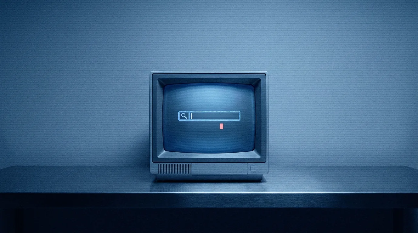 Retro monitor with a search prompt