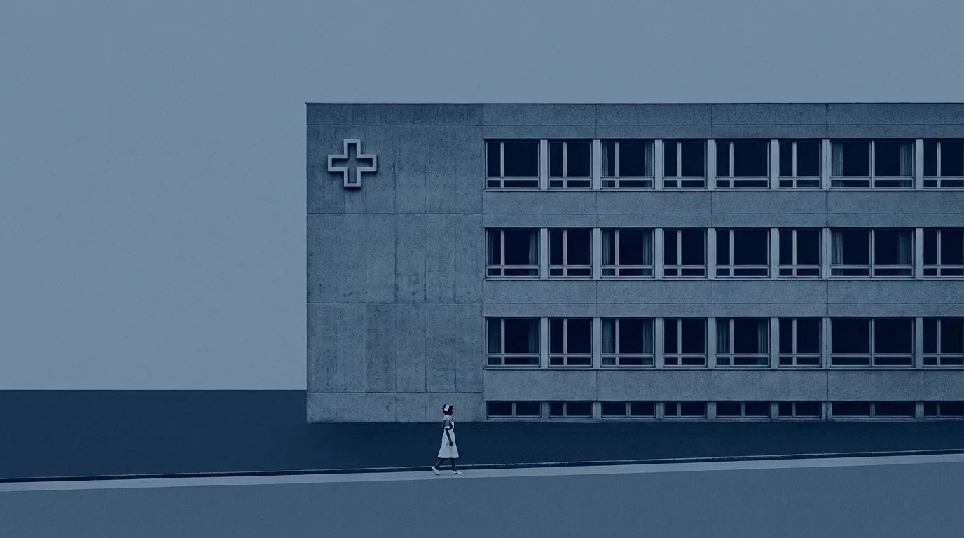 Mid-century hospital facade
