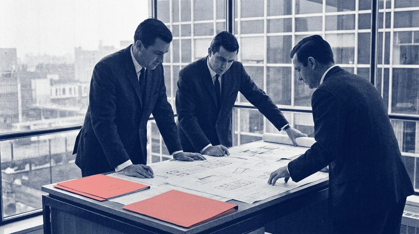 Consultants at a drafting table